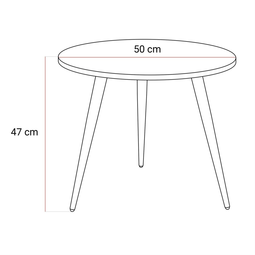 Okrągły stolik kawowy SOLEIL GOLD czarny mat