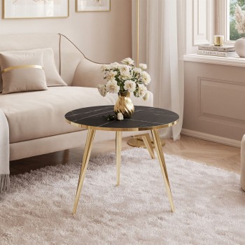 Okrągły stolik kawowy SOLEIL GOLD MARMUR