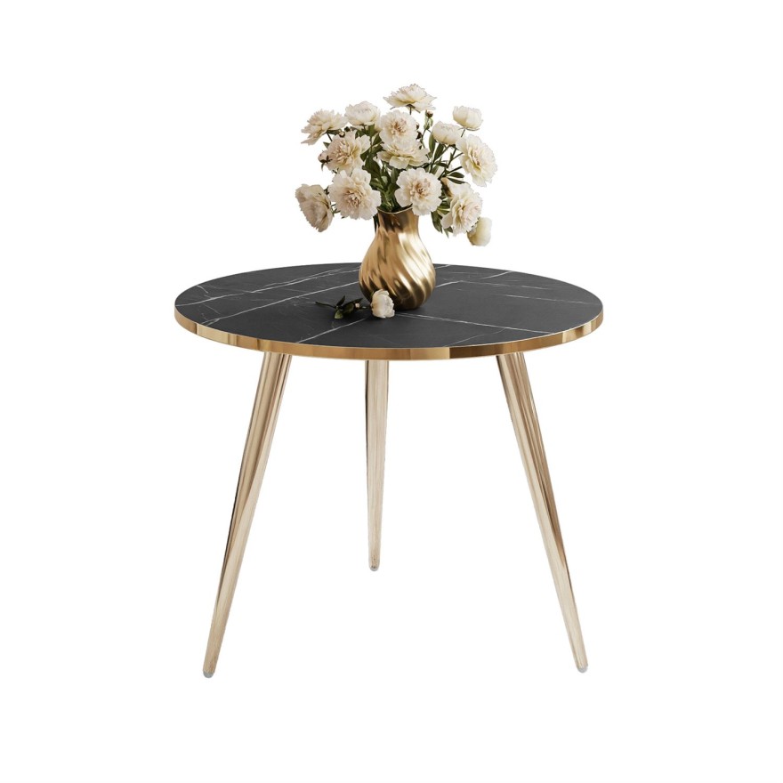 Okrągły stolik kawowy SOLEIL GOLD MARMUR