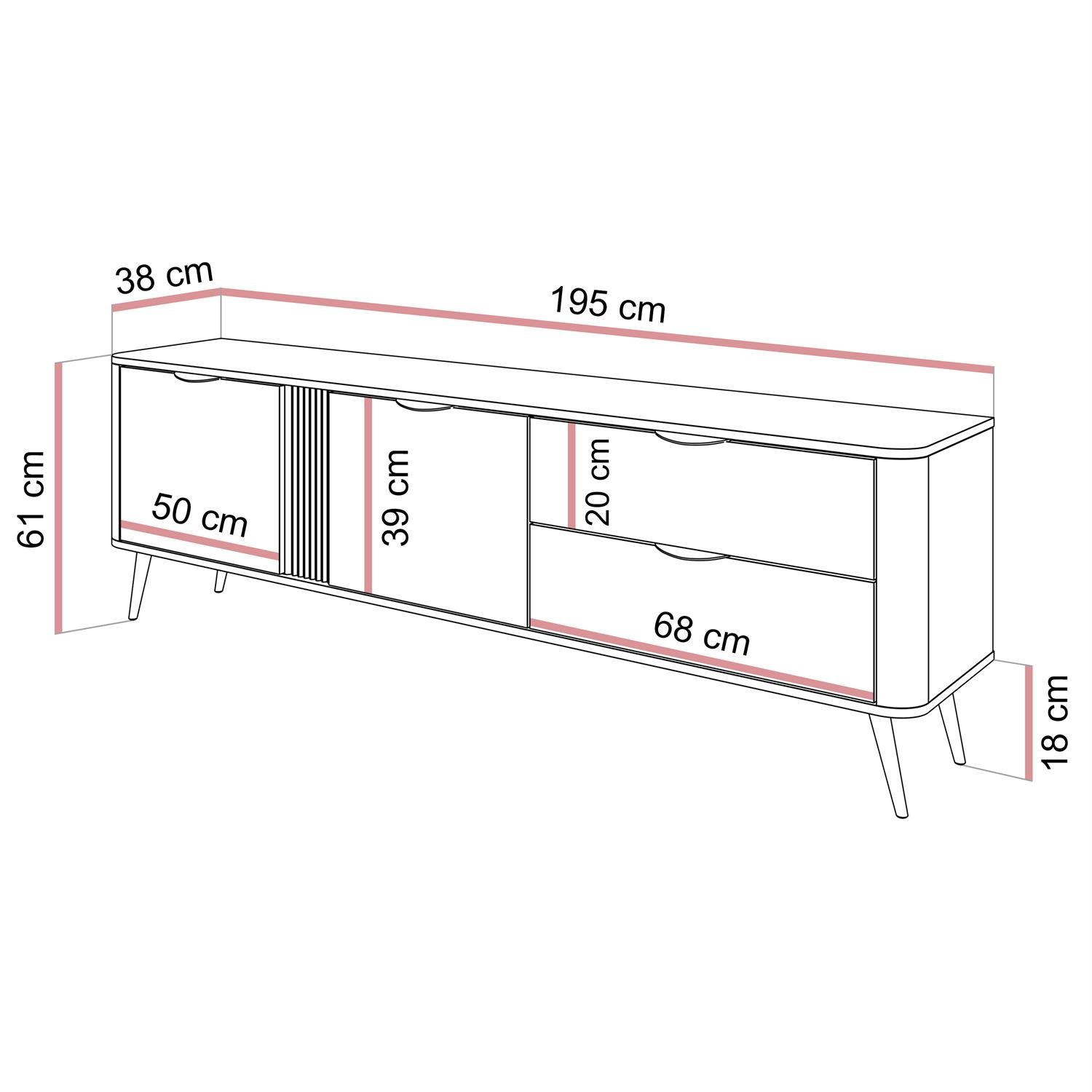 Szafka RTV TWILIGHT 2D2D z szufladami