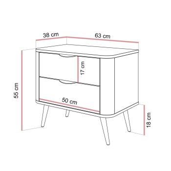 Stolik nocny TWILIGHT z szufladami