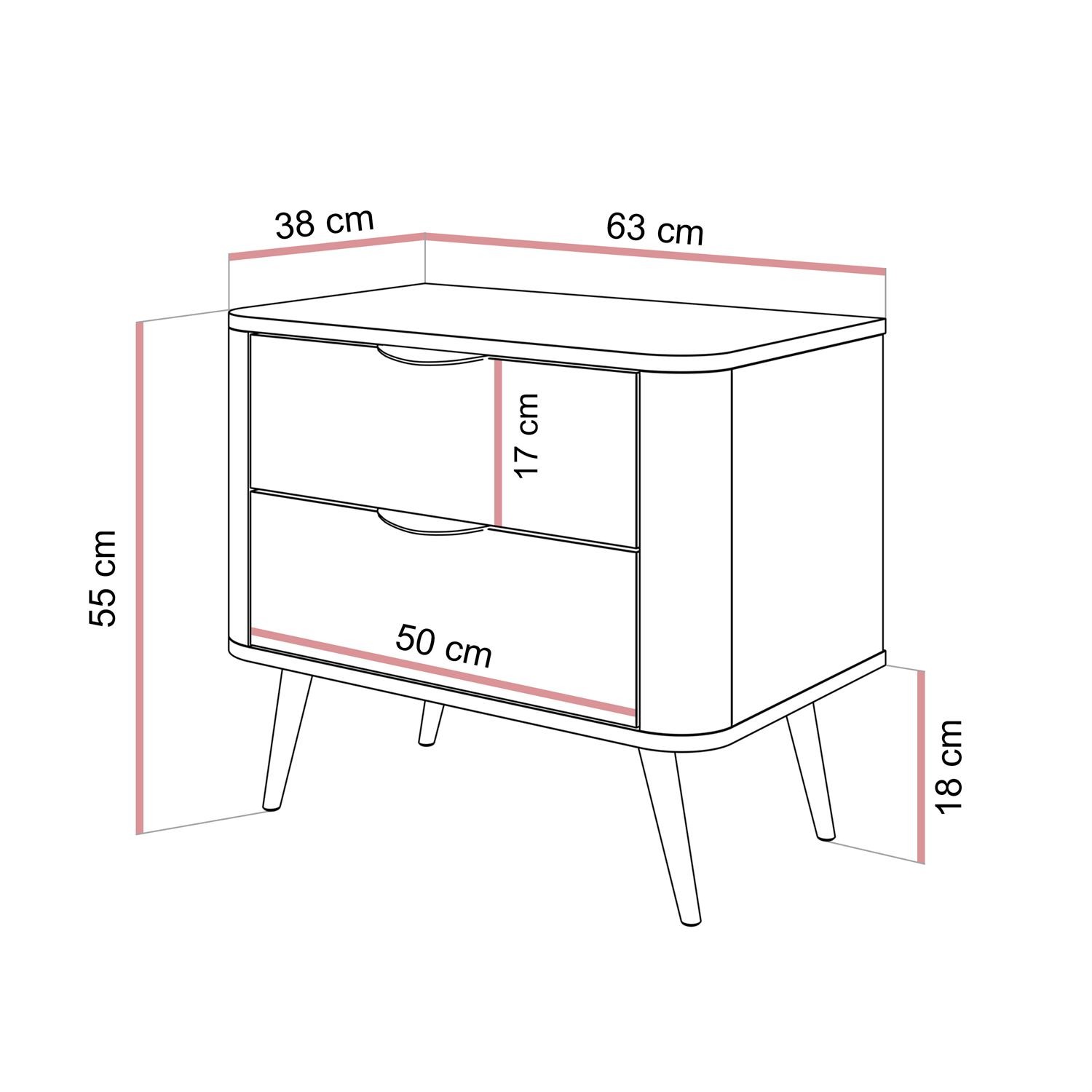 Stolik nocny TWILIGHT szufladami