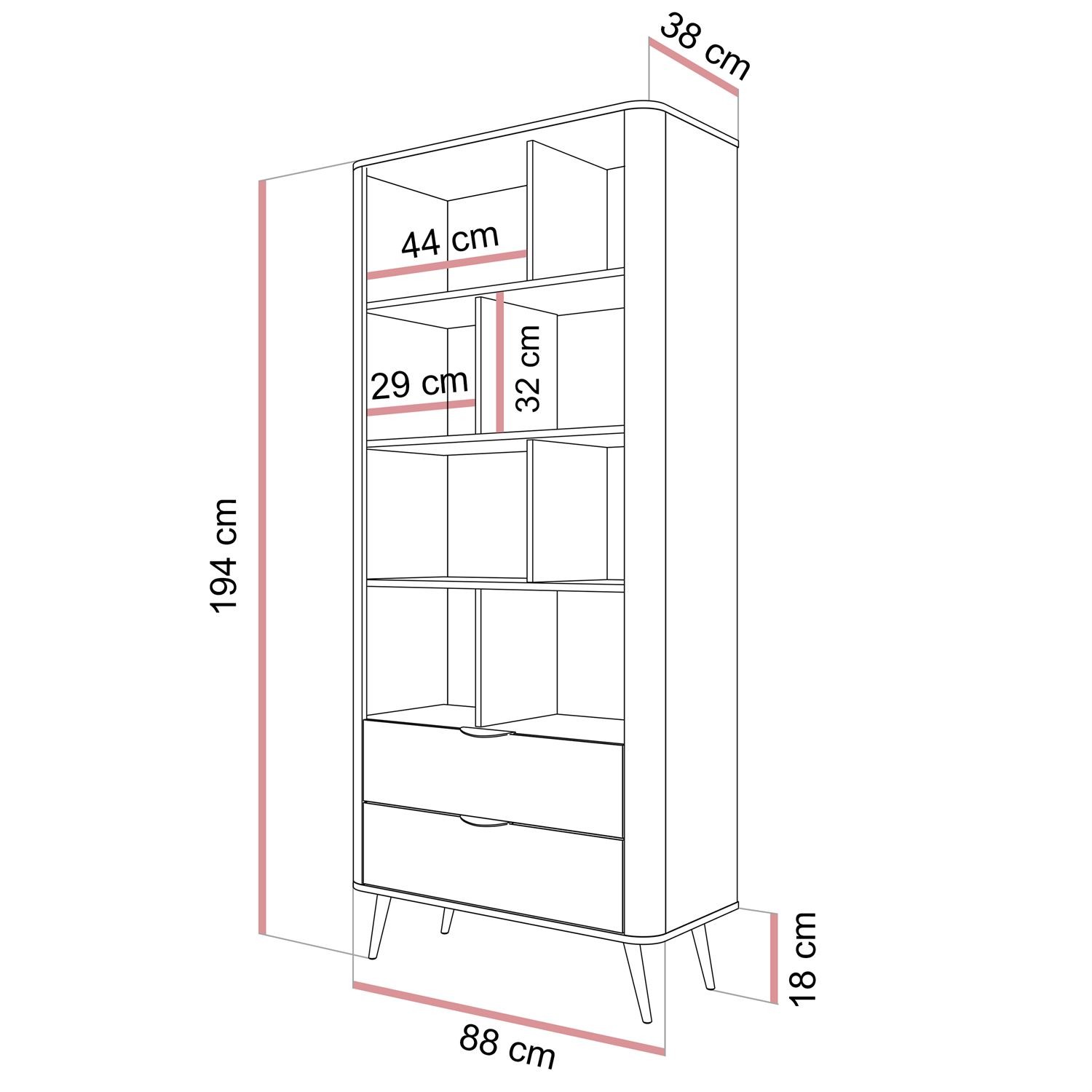 Regał TWILIGHT z szufladami