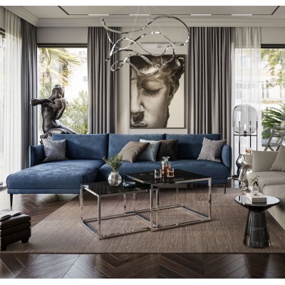 Ława Yoshi 2w1 YOSHI GLASS CHROM ze szklanym blatem