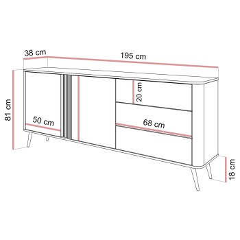 Komoda TWILIGHT 2D3S z szufladami