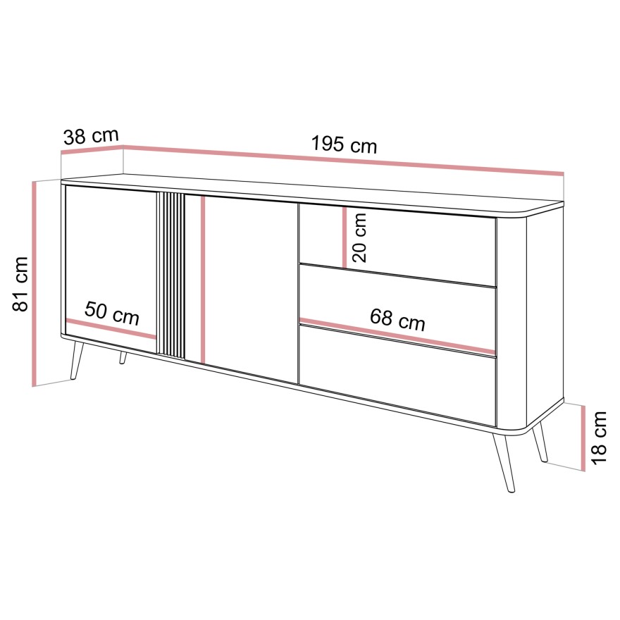 Komoda TWILIGHT 2D3S z szufladami