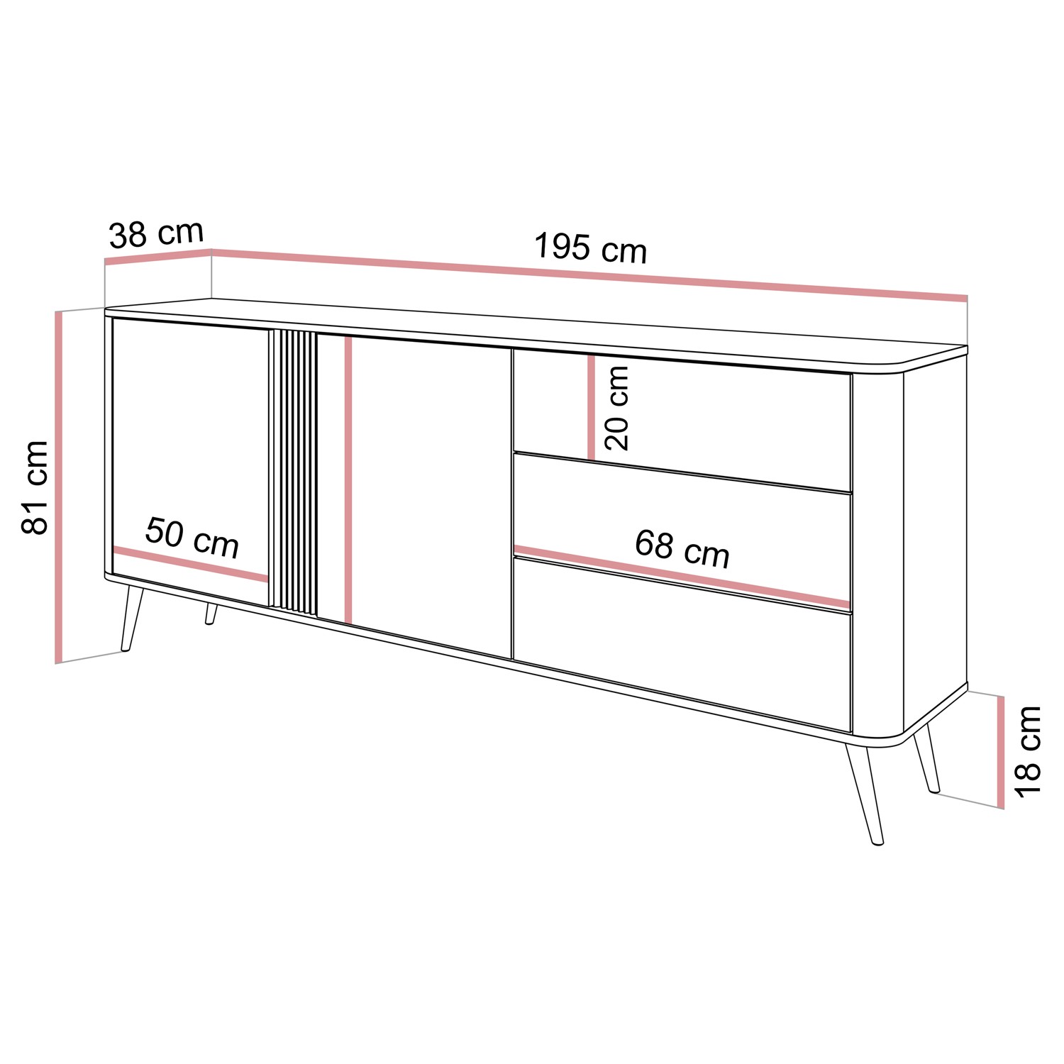 Komoda TWILIGHT 2D3S z szufladami