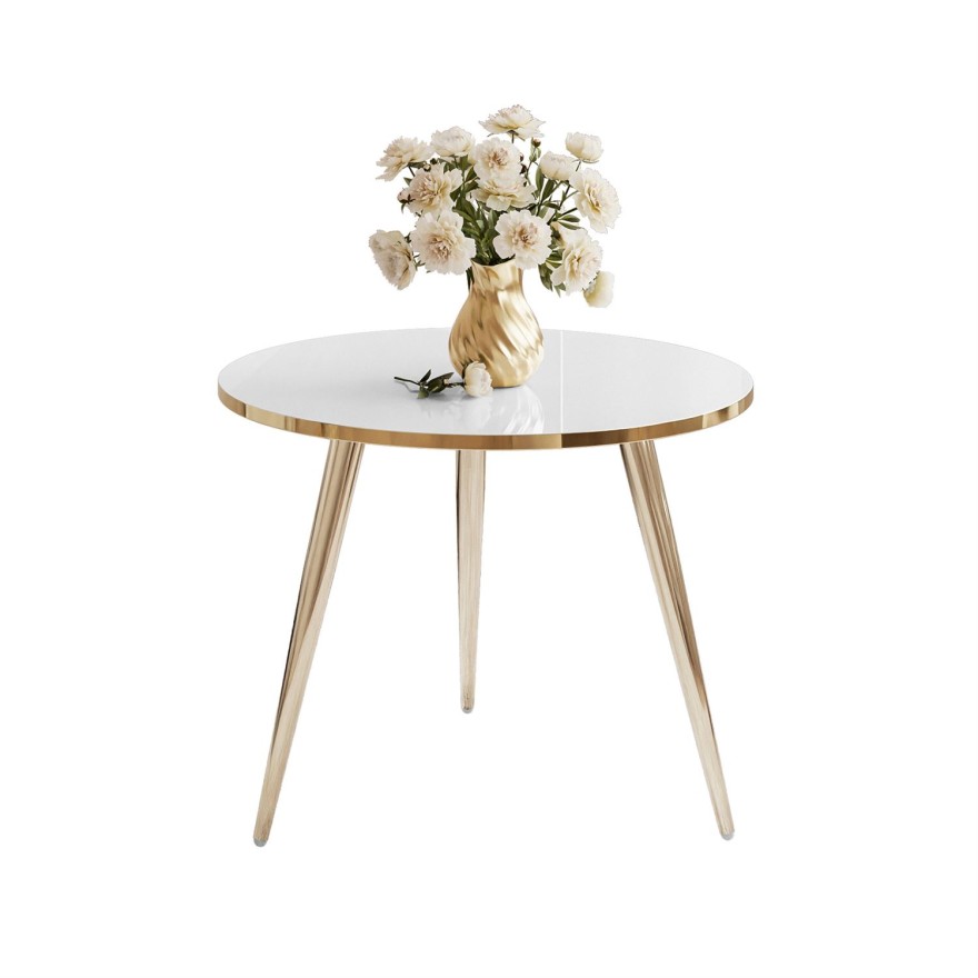 Okrągły stolik kawowy SOLEIL GOLD połysk