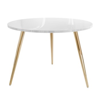 Okrągły stolik kawowy SOLEIL II połysk na złotych nogach