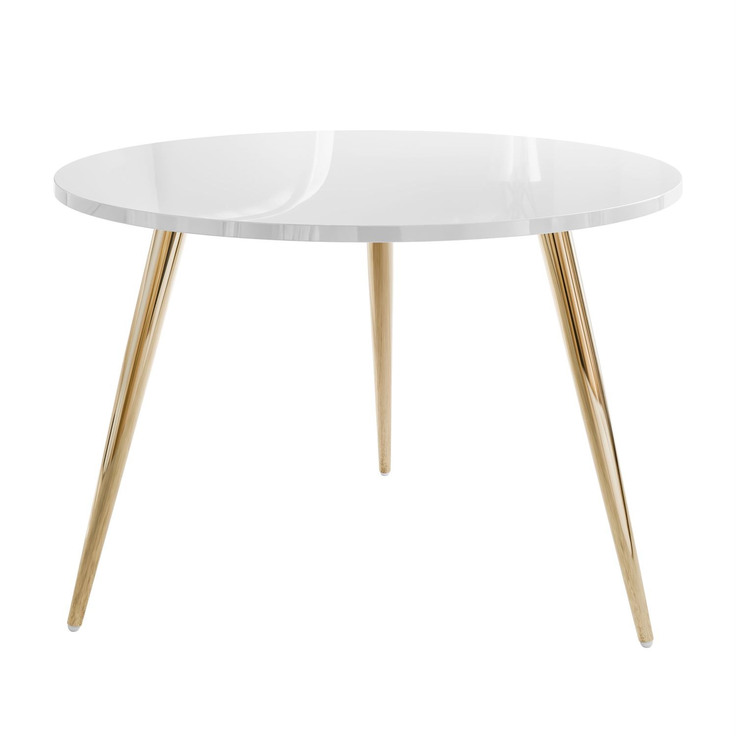 Okrągły stolik kawowy SOLEIL II połysk na złotych nogach