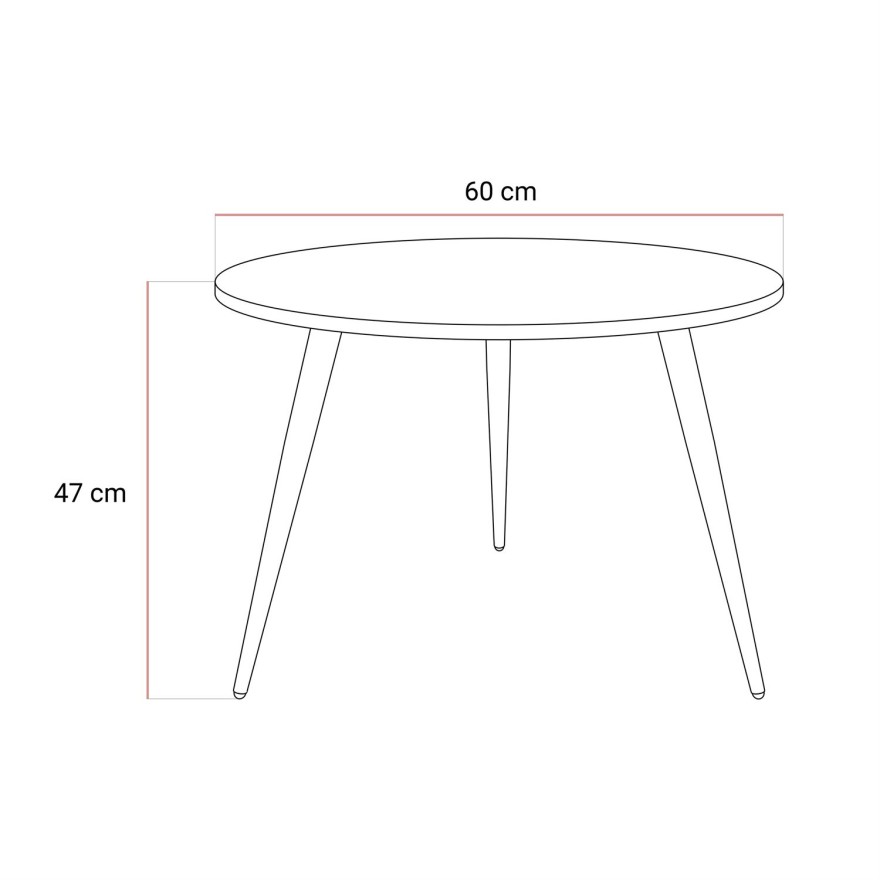 Okrągły stolik kawowy SOLEIL II czarny mat na złotych nogach