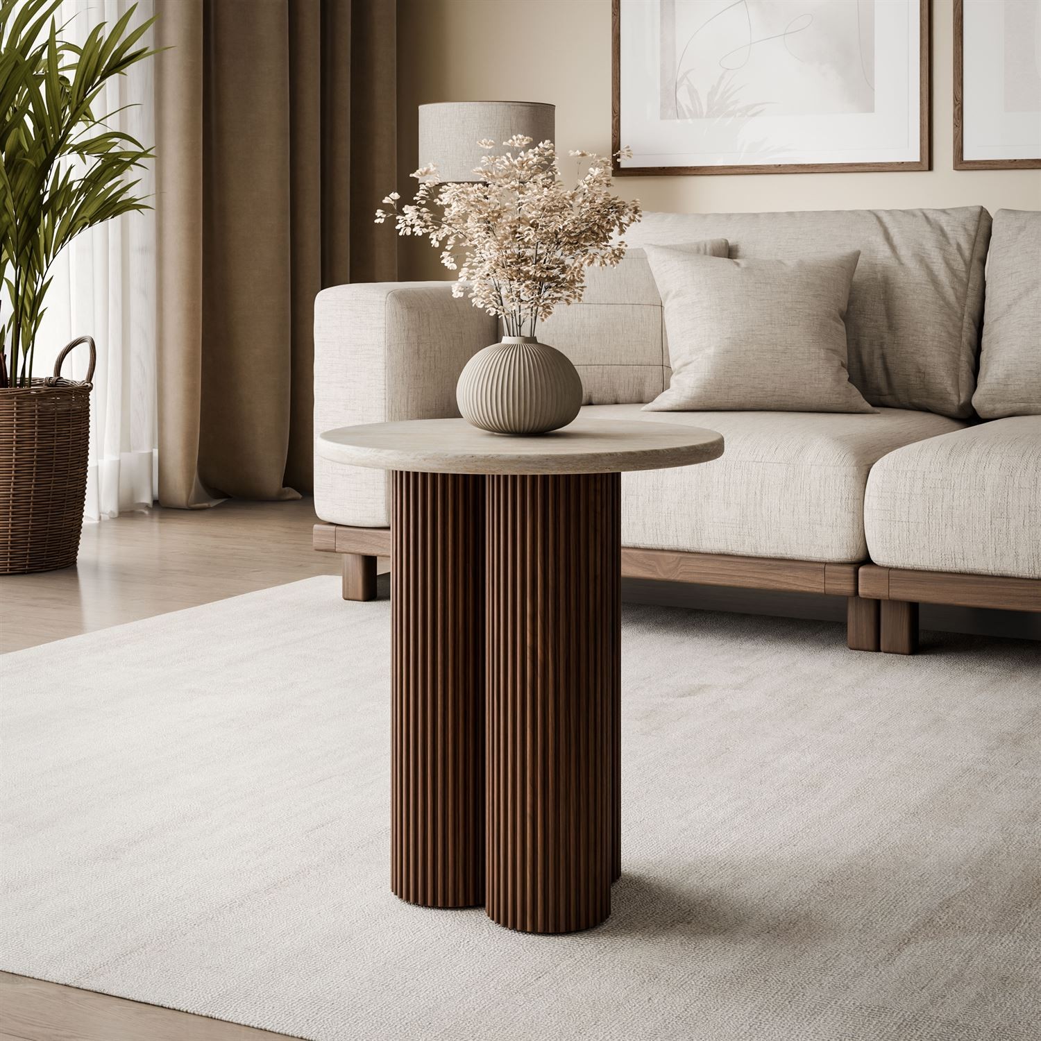 Stolik kawowy CANYON S z ryflowaną podstawą