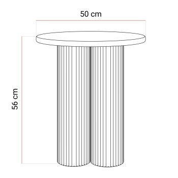 Stolik kawowy CANYON S z ryflowaną podstawą