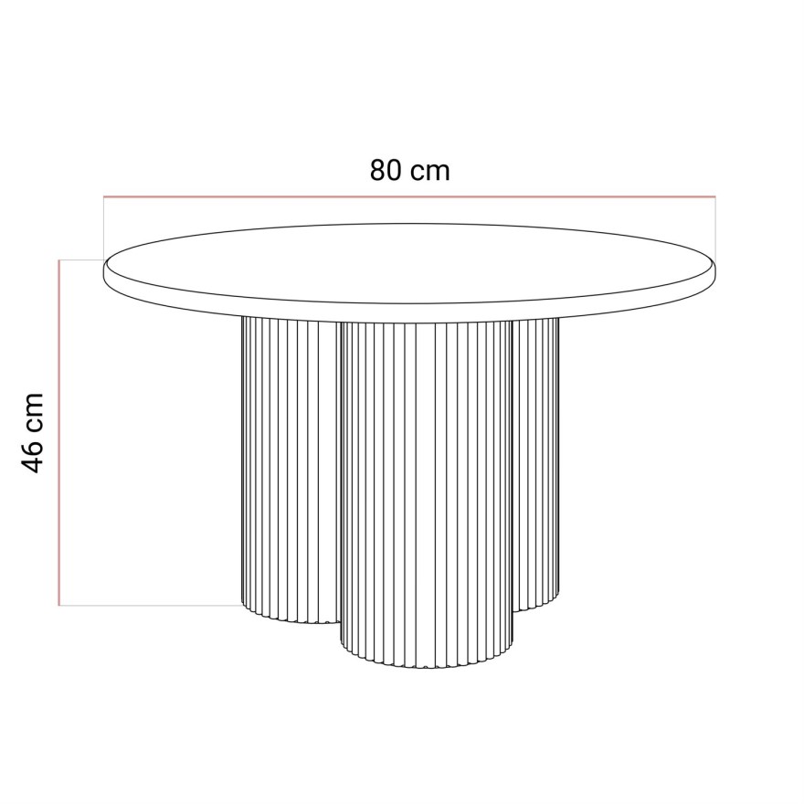 Stolik kawowy CANYON z ryflowaną podstawą