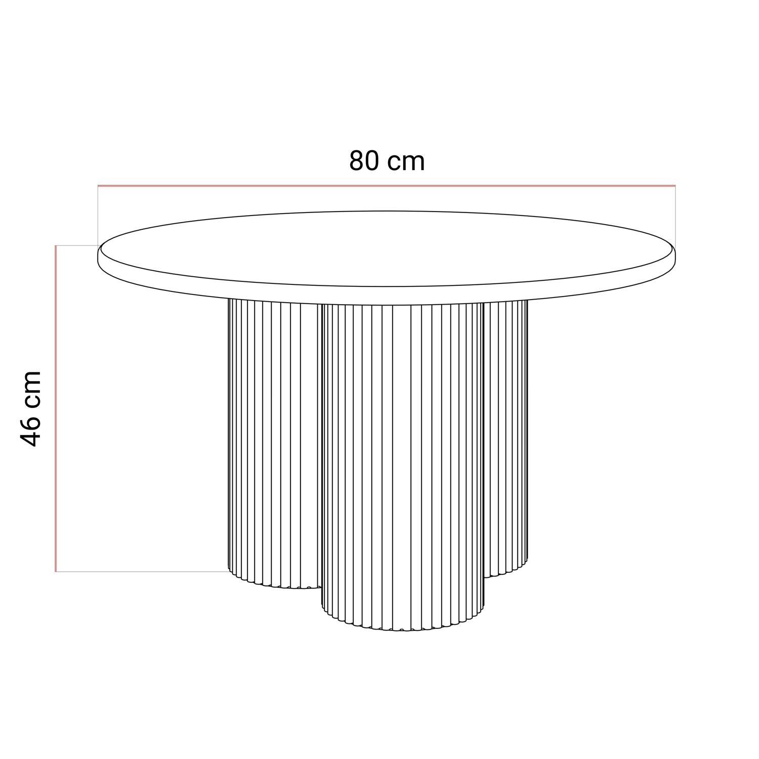 Stolik kawowy CANYON z ryflowaną podstawą