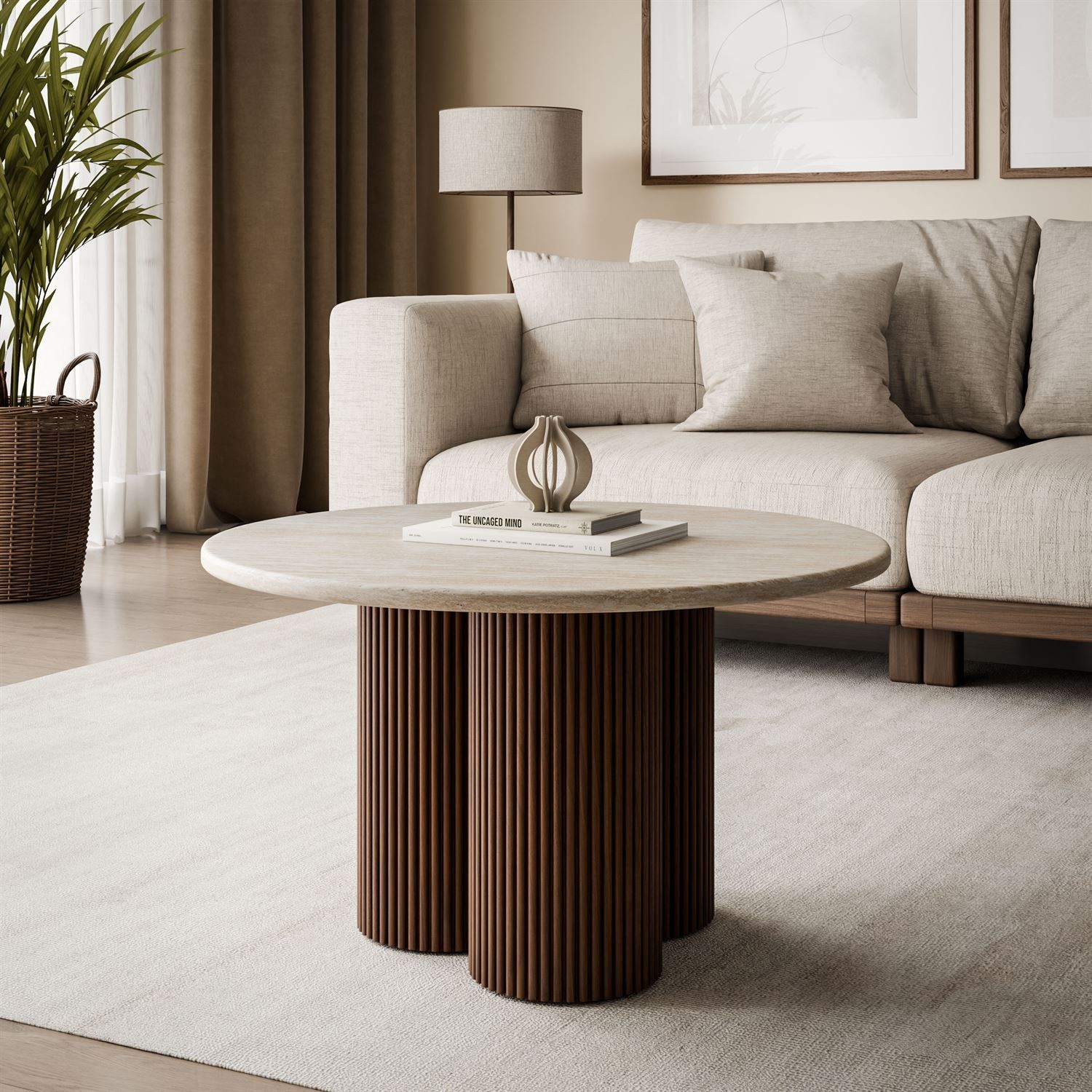 Stolik kawowy CANYON z ryflowaną podstawą