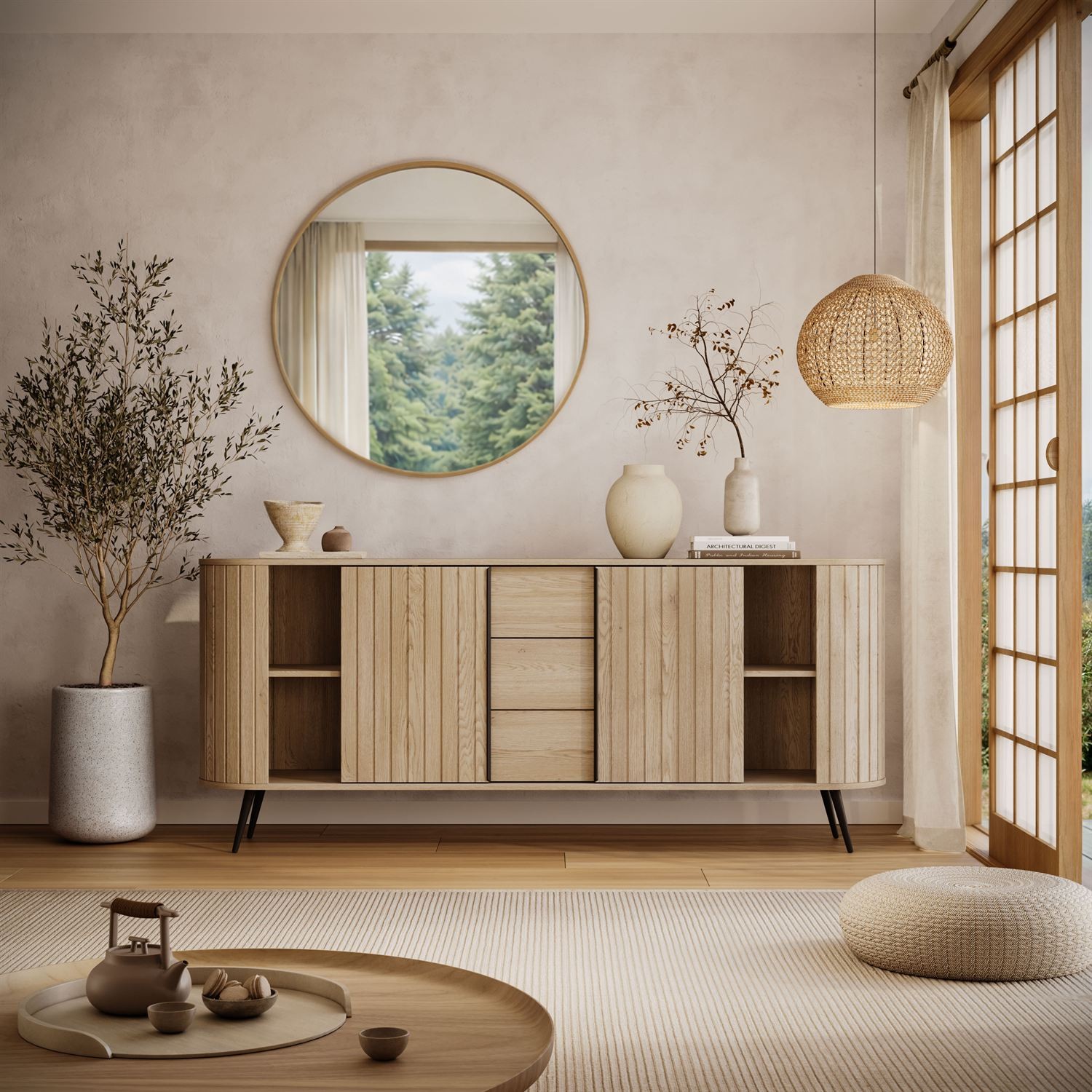 Komoda WILLOW 2D3S z przesuwnymi drzwiami