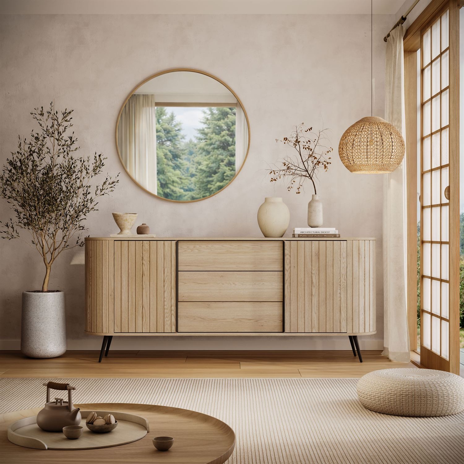 Komoda WILLOW 2D3S z przesuwnymi drzwiami