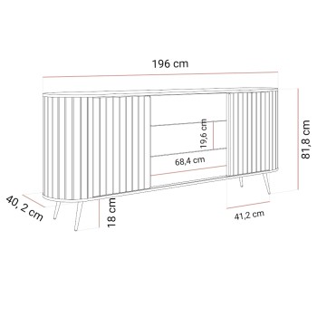 Komoda WILLOW 2D3S z przesuwnymi drzwiami