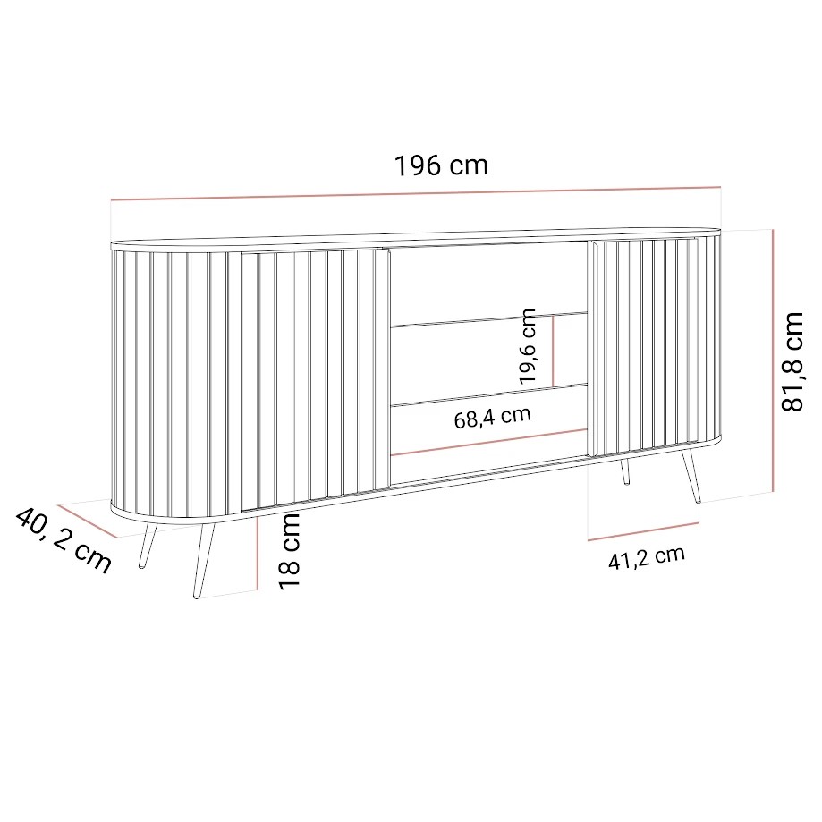 Komoda WILLOW 2D3S z przesuwnymi drzwiami
