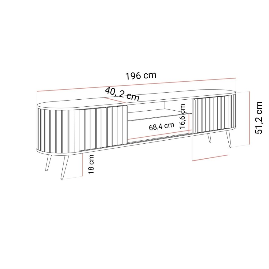 Szafka RTV WILLOW z przesuwnymi frontami