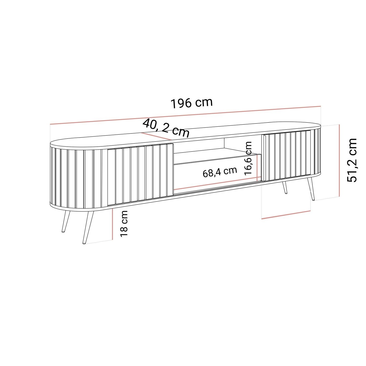 Szafka RTV WILLOW z przesuwnymi frontami