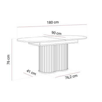 Rozkładany stół WILLOW 180-220 cm
