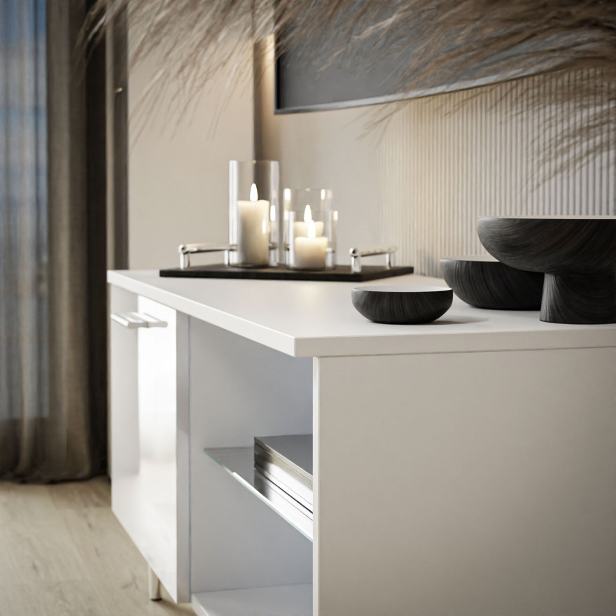 Szafka RTV 100 wysoki połysk oświetlenie LED