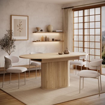 Rozkładany stół WILLOW 180-220 z krzesłami ELYSE