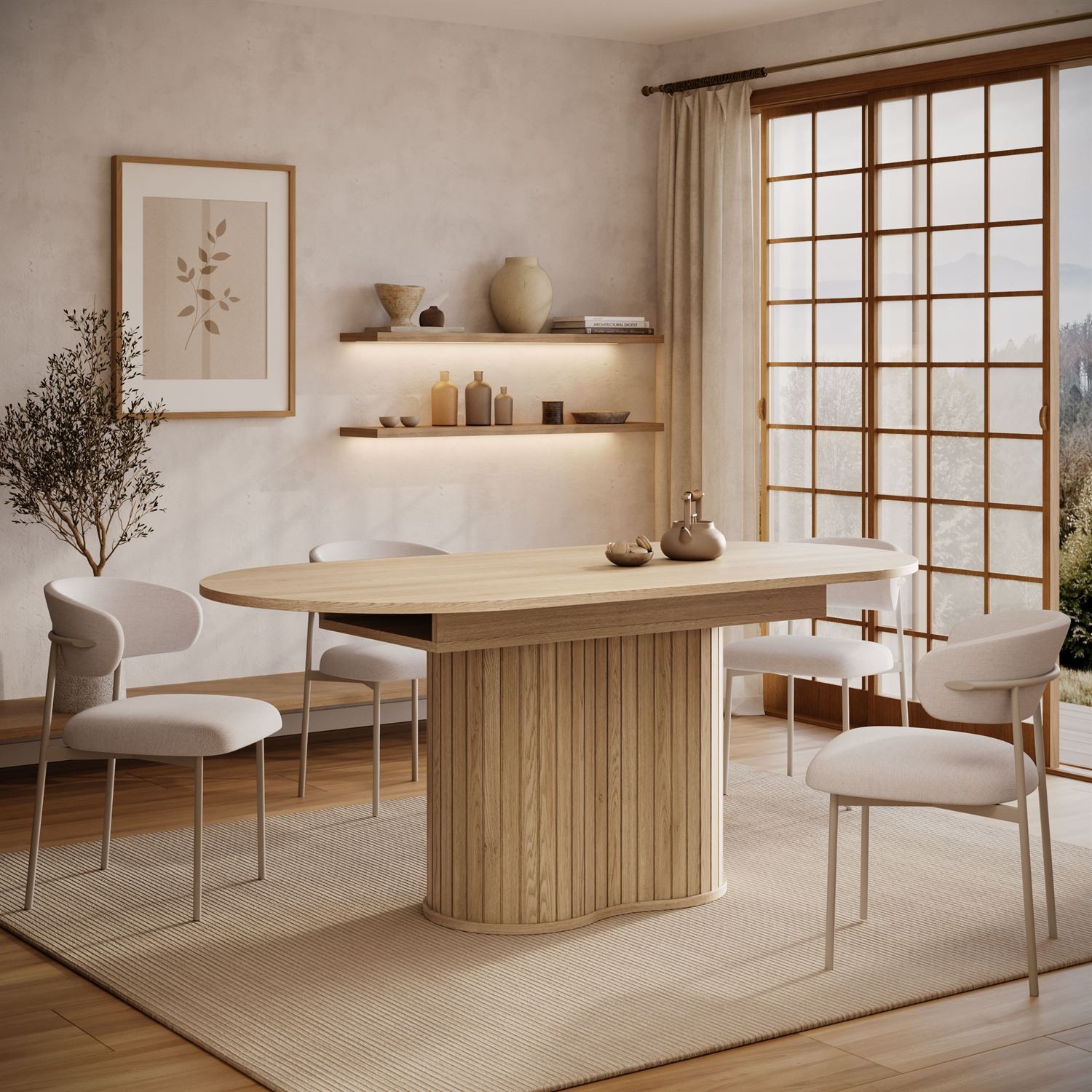 Rozkładany stół WILLOW 180-220 z krzesłami ELYSE