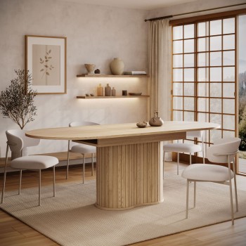 Rozkładany stół WILLOW 180-220 z krzesłami ELYSE