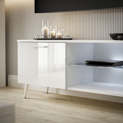 Szafka RTV 100 wysoki połysk oświetlenie LED