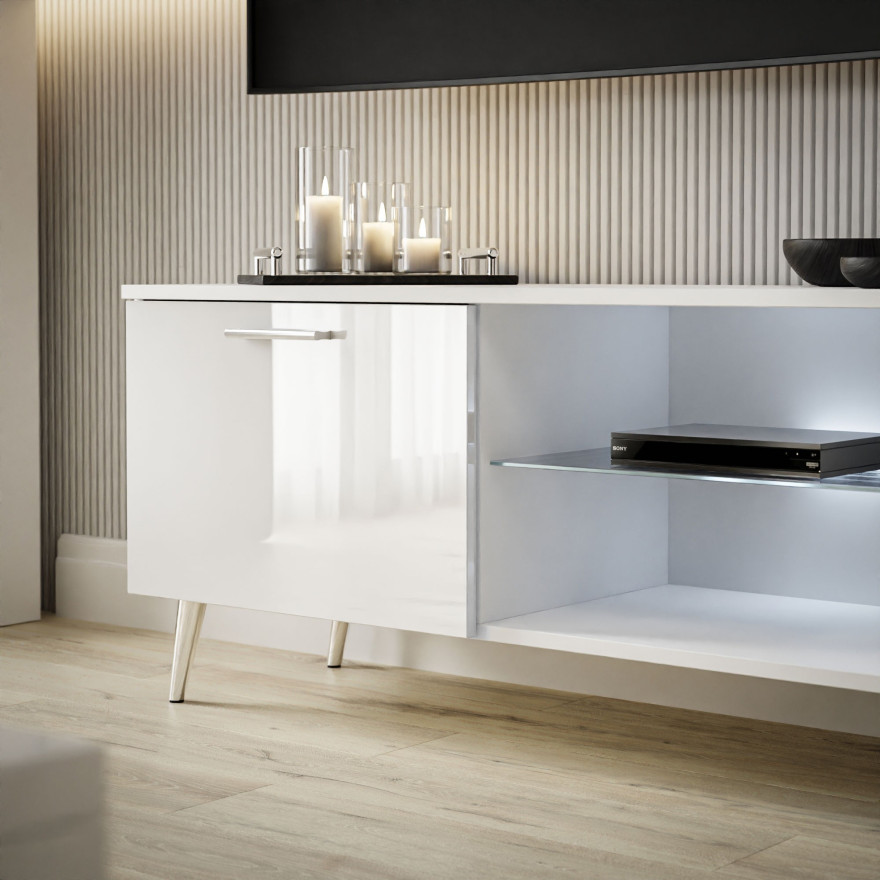 Szafka RTV 100 wysoki połysk oświetlenie LED