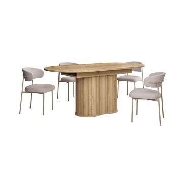 Rozkładany stół WILLOW 180-220 z krzesłami ELYSE