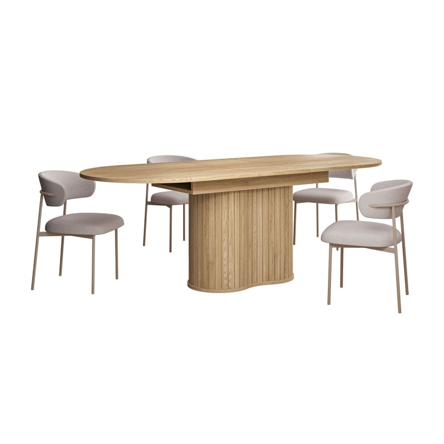 Rozkładany stół WILLOW 180-220 z krzesłami ELYSE