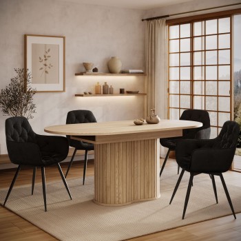 Rozkładany stół WILLOW 180-220 z krzesłami TOKIO