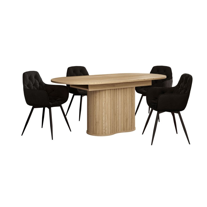 Rozkładany stół WILLOW 180-220 z krzesłami TOKIO