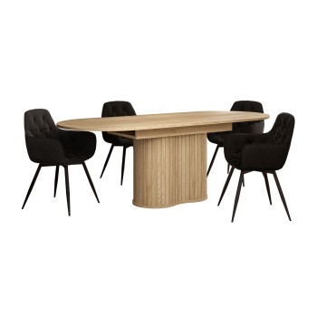 Rozkładany stół WILLOW 180-220 z krzesłami TOKIO