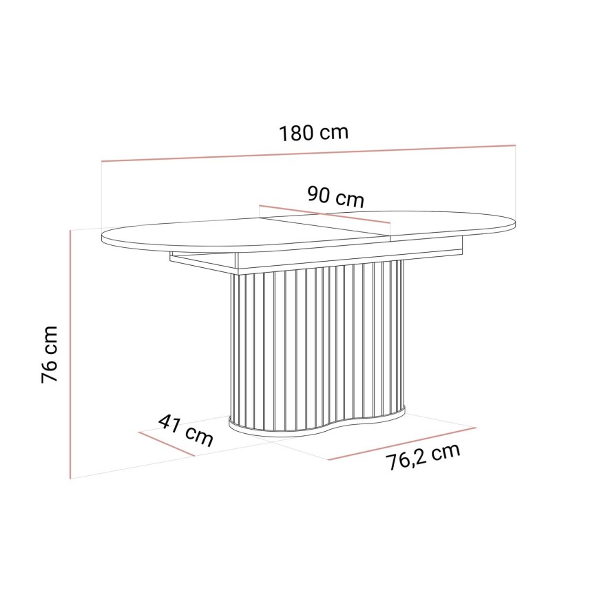 Rozkładany stół WILLOW 180-220 z krzesłami TOKIO