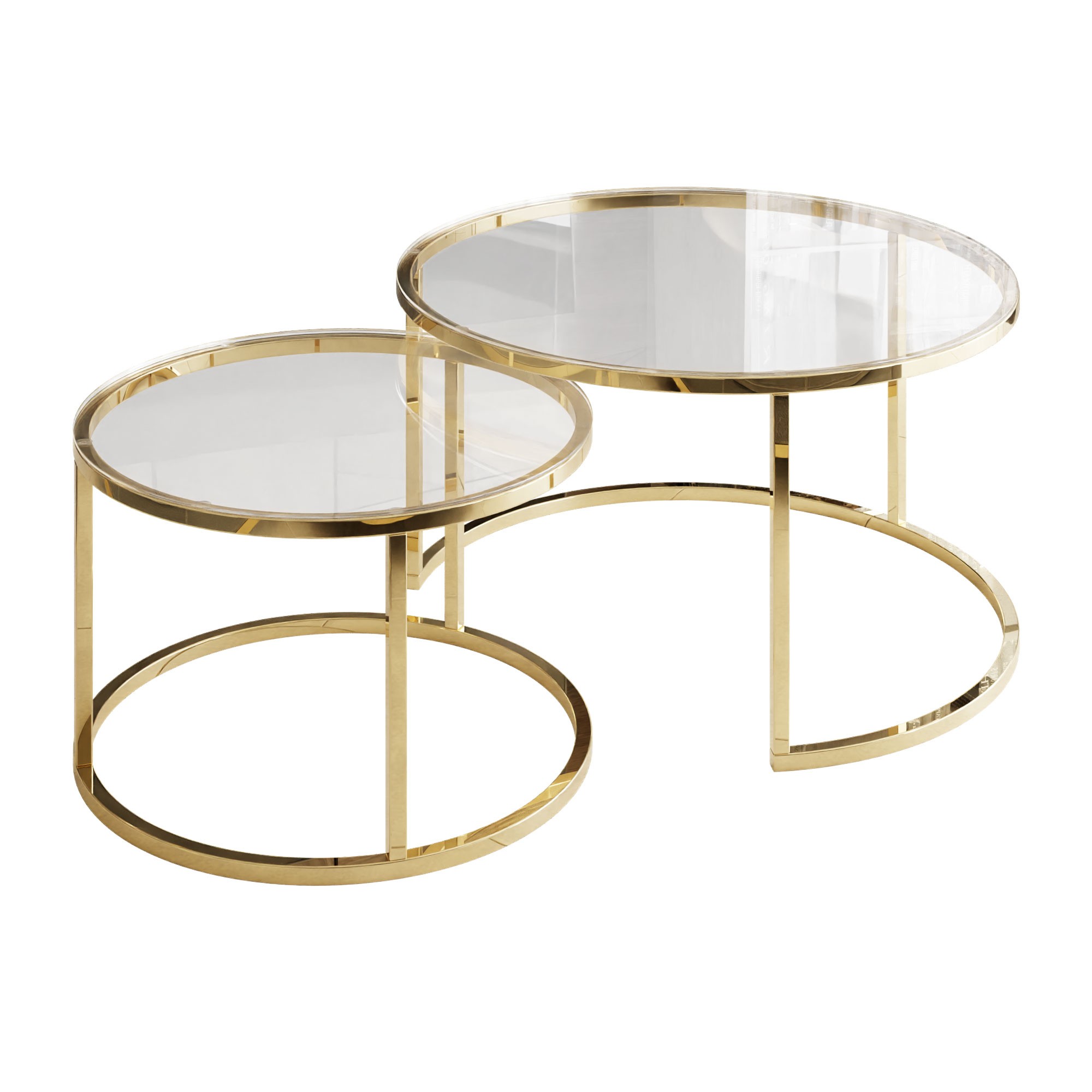 Ława okrągła SELAVI 2w1 ze szklanym blatem