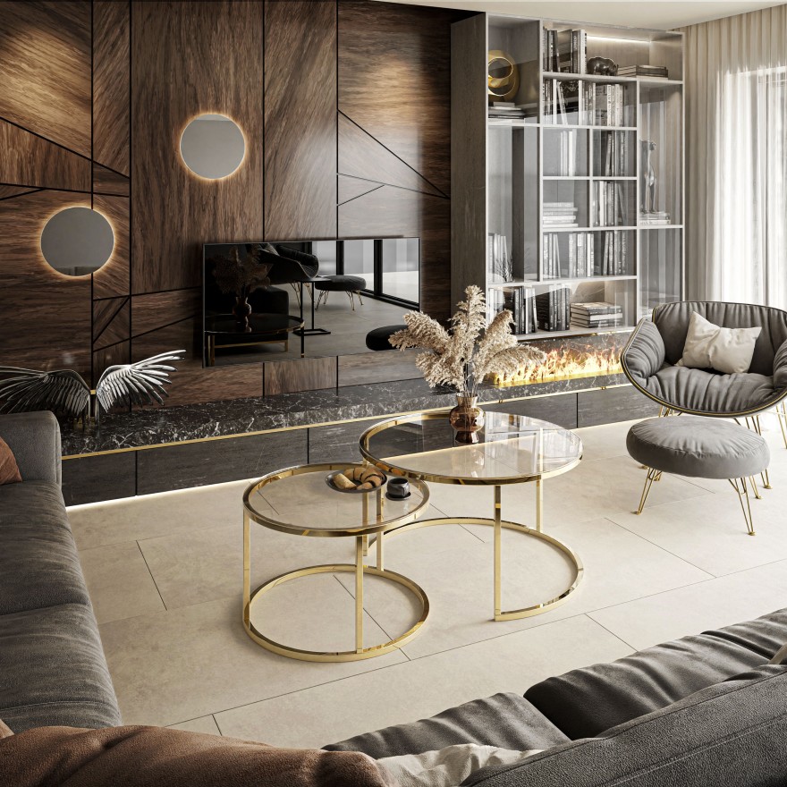 Ława okrągła SELAVI 2w1 ze szklanym blatem