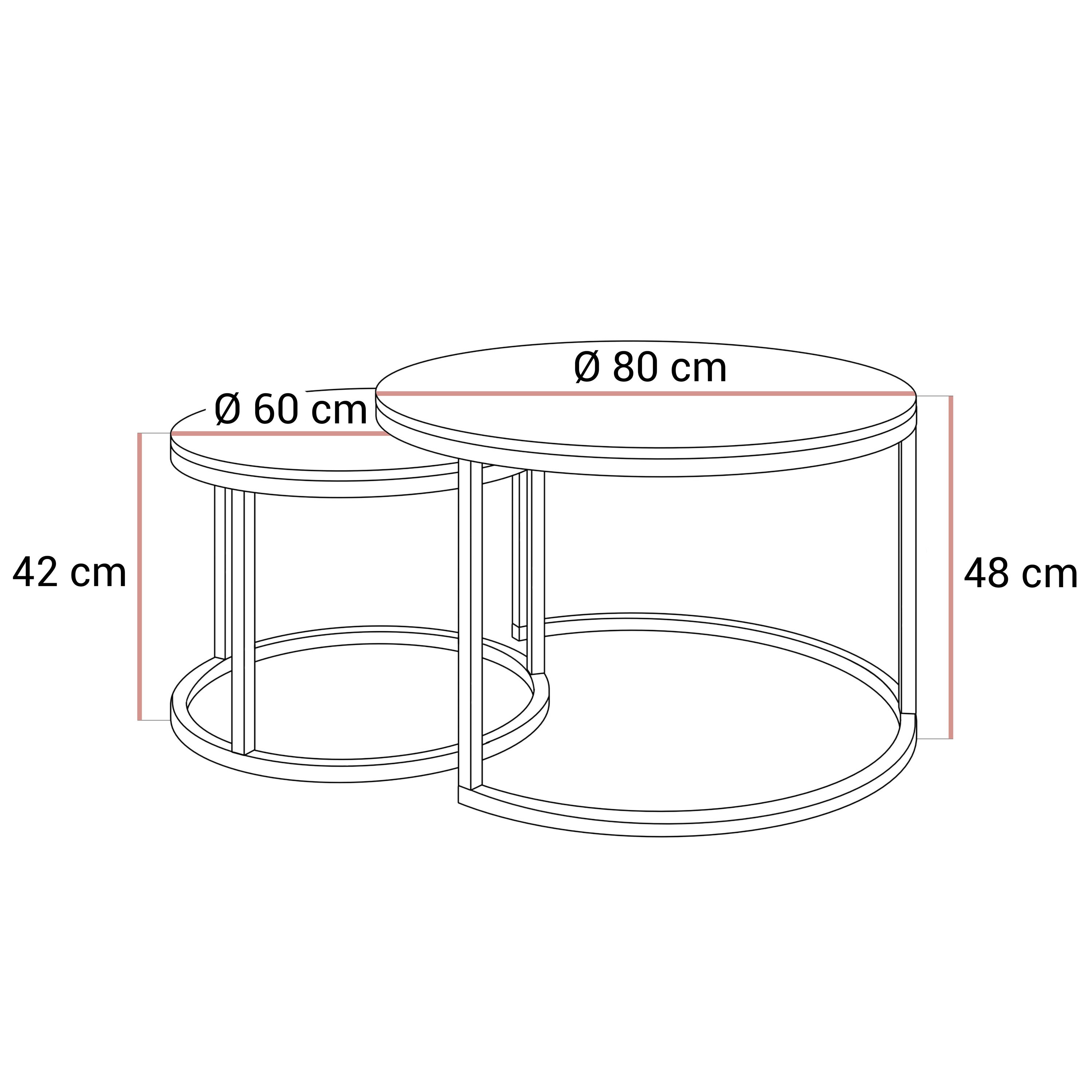 Ława okrągła SELAVI 2w1 ze szklanym blatem