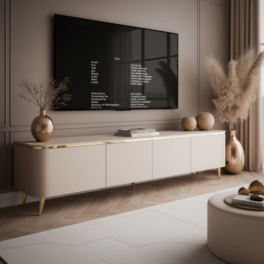 Szafka RTV AVELINE 200 cm z oświetleniem LED