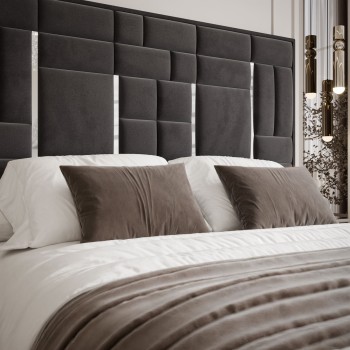 Łóżko tapicerowane BRIGITTE SILVER z pojemnikiem na pościel