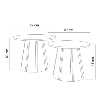 Zestaw stolików kawowych SILVA 2w1