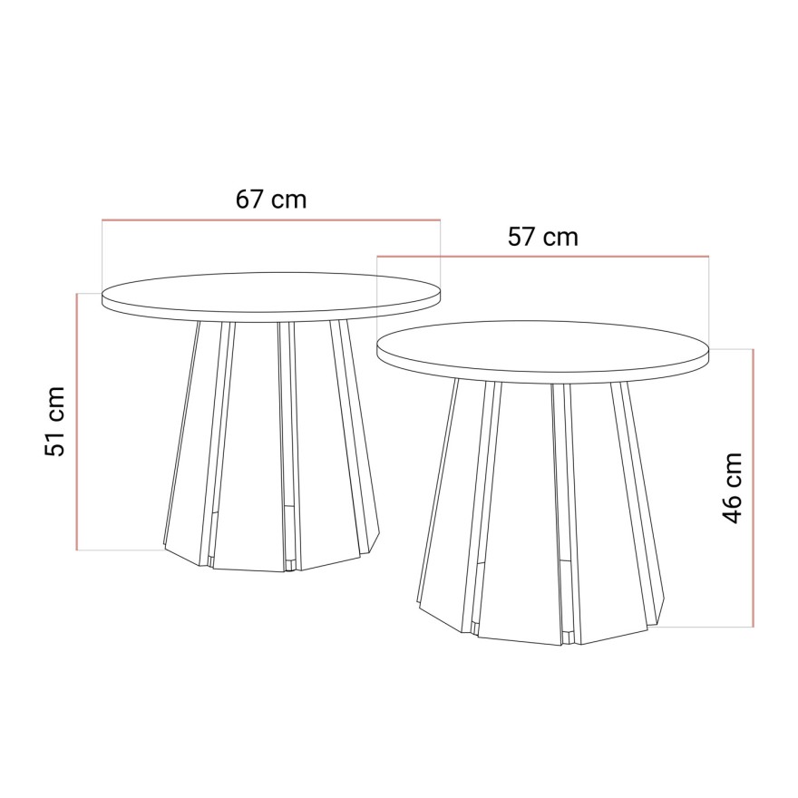 Zestaw stolików kawowych SILVA 2w1