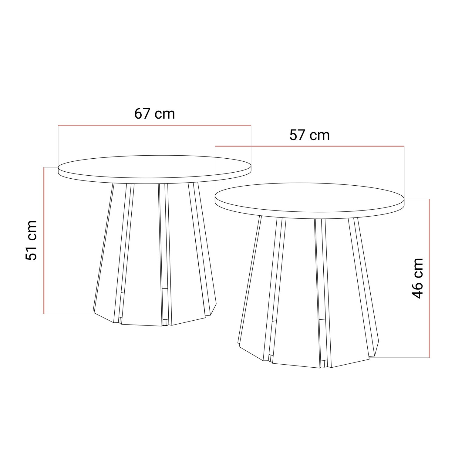 Zestaw stolików kawowych SILVA 2w1