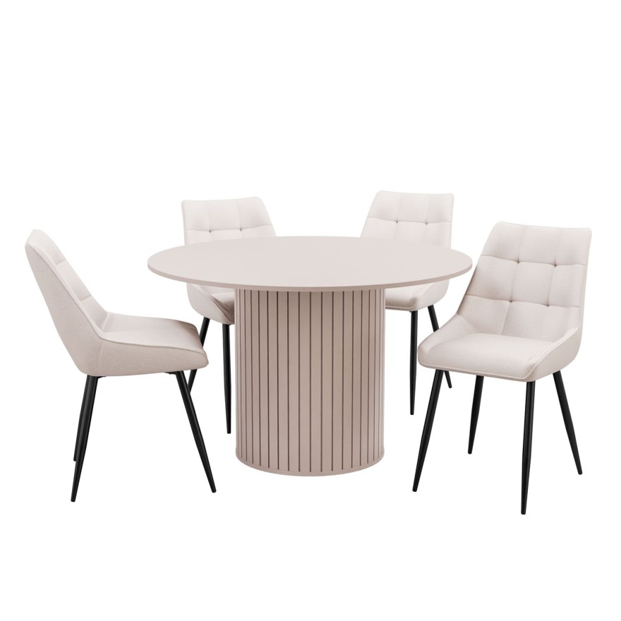 Zestaw do jadalni ELODIE z czterema krzesłami