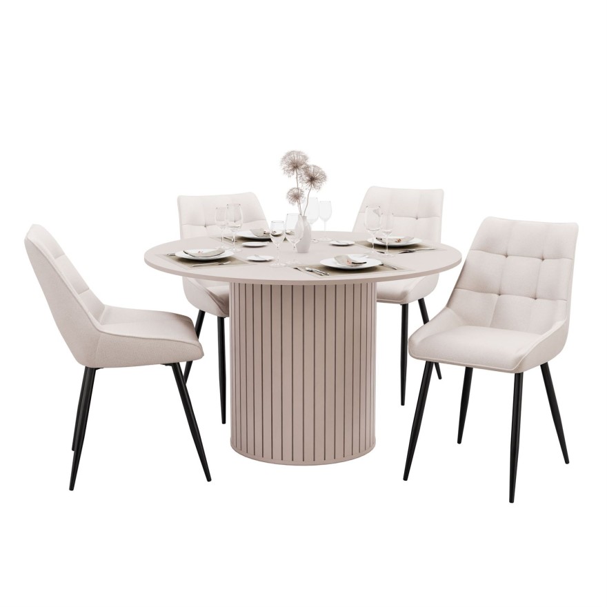 Zestaw do jadalni ELODIE z czterema krzesłami