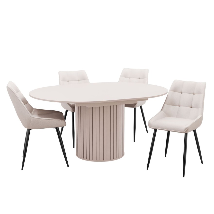 Nowoczesny stół do jadalni ELODIE z czterema krzesłami